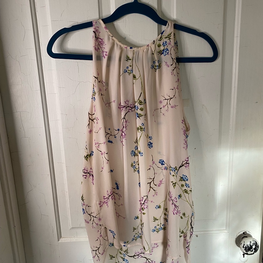 Floral High Neck Tank
